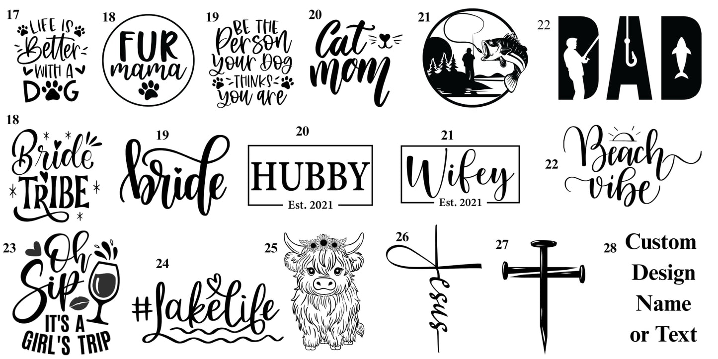 Tumbler w/ Design on One Side, Two Sides, or 360 Design